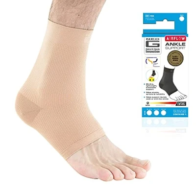 Image of Neo G Ankle Support Running, Sports, Daily Wear Brace, Achilles Tendonitis Support, Sprained Supports for Weak Ankles and Joint Pain. Multi Zone Compression Airflow XL Beige