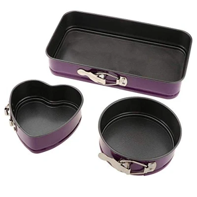 Image of Venus valink 3Pcs/Set Cake Tins,Non Stick Pan,Removable Bottom Baking Tray,Springform Cheesecake Cupcake MoldS,Heart Round Square Bake Tray Bakeware Pan,Kitchen Craft Supplies