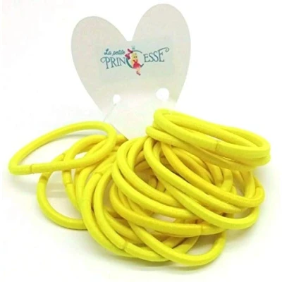 Image of Set of 36 Thick 4 mm Elastic Hair Ties, School Uniform Bands Ponytail Holders Bobbles for Women Girls Ties (Yellow)