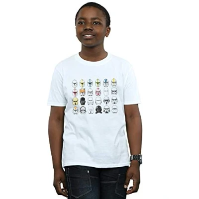 Image of Star Wars Boys Trooper Helmets T Shirt White 12 13 Years