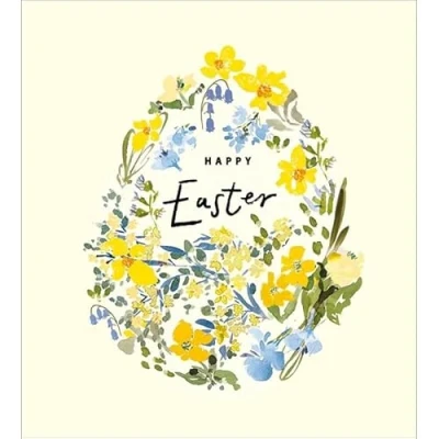 Image of Pretty Easter Cards Daffodil Egg Pack of 5 Illustrated in One Design