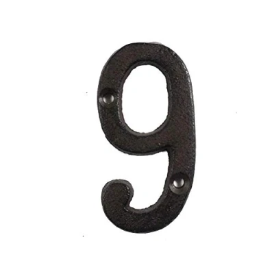 Image of ausuky Cast Iron Retro Metal Alphabet Letters Numbers Sign Address Door Cafe Wall Decor A to Z,0 9 (9)