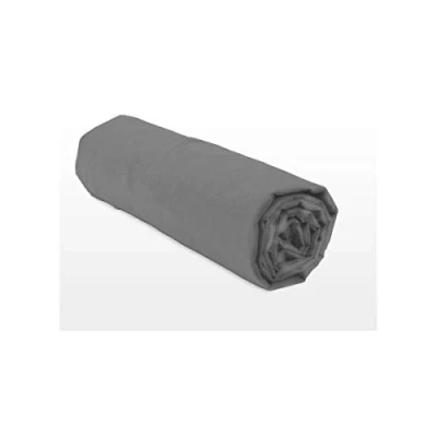 Image of Home Linge Passion Dark Grey Fitted Sheet, 160 x 200 cm + 25 cm, 100% Cotton, 57 Thread Count, Oeko Tex Label