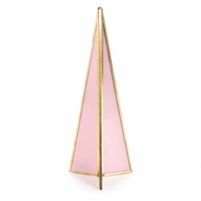 Image of AmeliaHome Organiser Glass Jewellery Stand Ring Holder 10 x 25 cm Fir Powder Pink