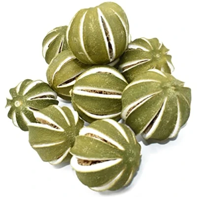 Image of 10 x Dried Green Lemon Whole Fruit Christmas Craft Wreath Florist Decoration