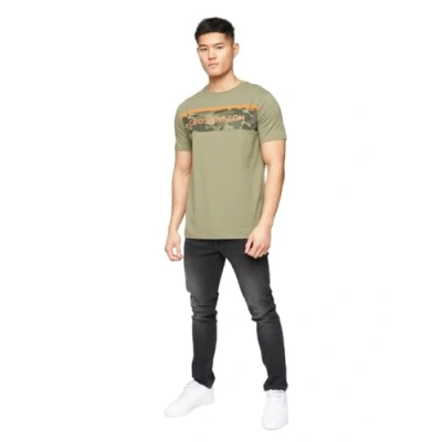 Image of Crosshatch Men&#039;s NEOLINE CAMO Panel TEE T Shirt, Olive, M