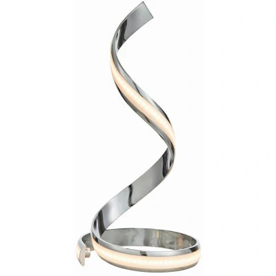 Image of Aria Integrated LED Table Lamp Chrome Effect Plate &amp; White Acrylic 1 Light IP20
