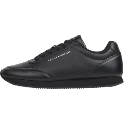 Image of Tommy Hilfiger LO Runner Trainers, Men&#039;s, Size: 7, Black Textile/synthetics