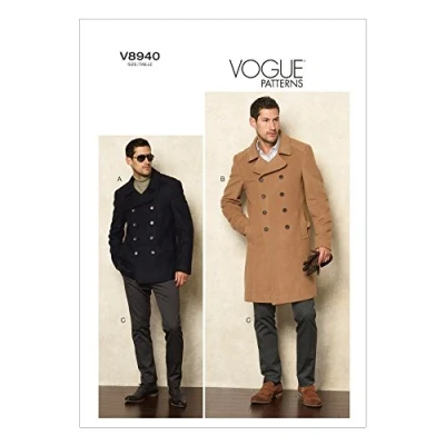 Image of Vogue Patterns V8940 Size UU 34 36 38 40 Mens&#039; Jacket and Pants, Pack of 1, White
