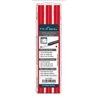 Image of Pica BIG DRY Marker Pen Pack of 12 Pencil Refills Red Only 6031