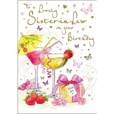Image of Piccadilly Greetings Birthday Card Sister in Law 9 x 6 inches Regal Publishing, C80179