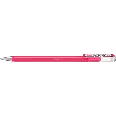 Image of Pentel K110 VPX Mattehop Gel Rollerball Pen with High Coverage Ink in Matte Finish Model Cap, Pack of 1, Pink