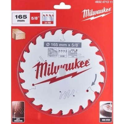 Image of Milwaukee 4932471311 Circular Saw Blade P W 165 x 15.87 1.6 mm 24 Atb