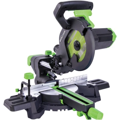 Image of Evolution Power Tools F210SMS Sliding Mitre Saw with Multi Material Cutting, 45 Degree Bevel, 50 Mitre, 230 mm Slide, 1200 W, V, Black