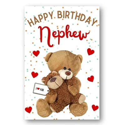Image of Second Ave Nephew I Love You Bear Cute Happy Birthday Card Greetings