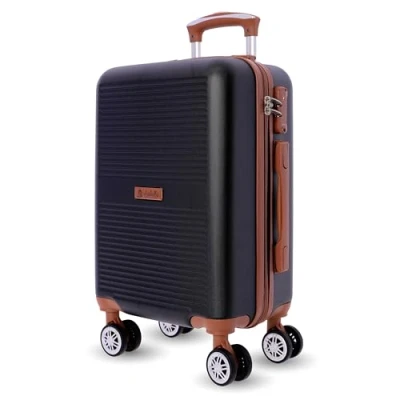Image of EL CABALLO Cabin Travel Suitcases Suitcase Ryannair 52x35x20 Heavy Duty Aircraft Luggage with TSA Lock, Black/White,