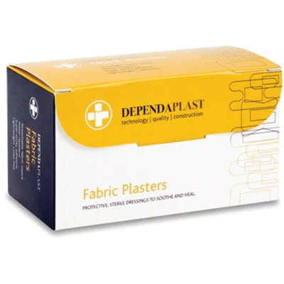 Image of Dependaplast Advanced fabric plasters 4cm x Hi Tech Lightweight, Water Repellent, Flexible, Super Sticky Adhesive Box of 100