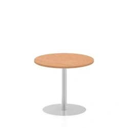 Image of Italia 800mm Poseur Round Table Oak Top 725mm High Leg