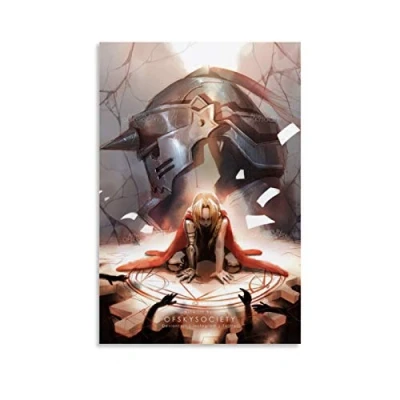 Image of YZLI Anime FULLMETAL ALCHEMIST (2) Canvas Art Poster and Wall Picture Print Modern Family bedroom Decor Posters 16x24inch(40x60cm)