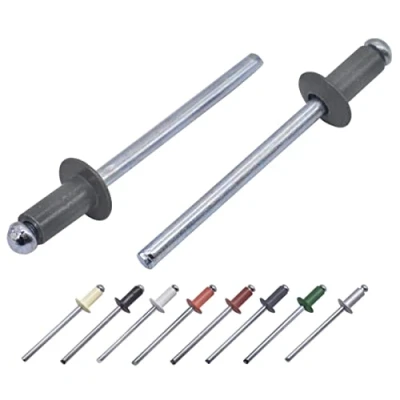 Image of (Pack of 100 pcs) Painted Blind Rivets 4.0 x 8 mm, Dome Head, DIN 7337, Aluminum Rivet and Steel Mandrel, Pop (100, Tarpaulin Grey RAL 7010)