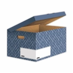 Image of Bankers Box Decor Flip Top Urban Slate Blue Pack of 5