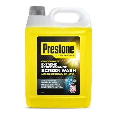 Image of Prestone Screenwash Concentrate 5L, Screen Wash For Cars Winter, High Performance Cleaning With Streak Free Formula, Extreme Super Concentrated Reduce Plastic, 5 Litre