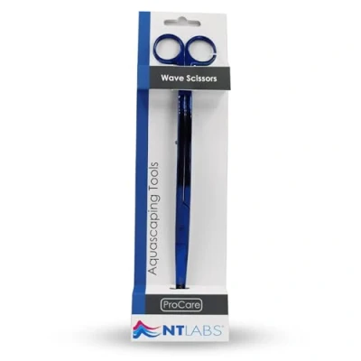 Image of NT Labs ProCare Wave Scissors, Aquascaping Tools, Blue Scape Tool, Premium Stainless Steel, Aquarium Scissors.