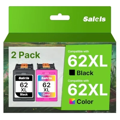 Image of Salols 62XL Ink Cartridges Replacement for HP 62 Twin Pack HP62 Genuine Black and Tri Colour XL Envy 5540 5640 5546 5544 5644 5541 5646 5542 OfficeJet 250 200 5740 5742