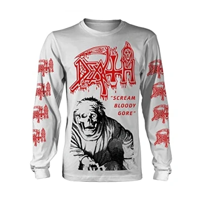 Image of Death &#039;Scream Bloody Gore&#039; (White) Long Sleeve Shirt Ultrakult Clothing (Large)
