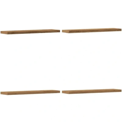 Image of vidaXL Floating Wall Shelves 4 pcs Artisan Oak Engineered Wood, 40x10x1.5 cm, Versatile Storage Solution for Living Room, Office