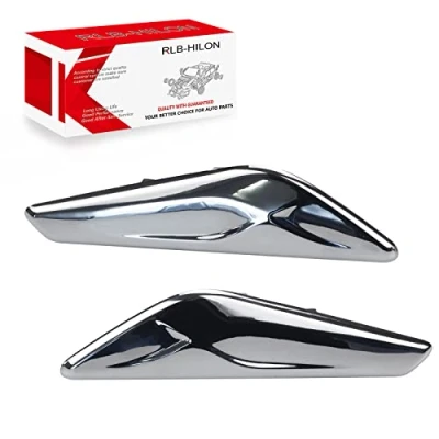 Image of RLB HILON 1 PAIR Front Fender Chrome Finisher Compatible with BMW X3 F25 X4 F26 2013 to 2017 Year Replaces# 51117338569 51117338570