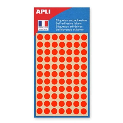 Image of APLI 111851 Pack of 385 Fluorescent Orange Dots Diameter 8 mm