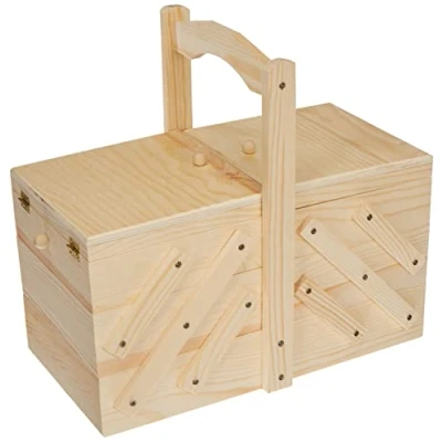 Image of Artemio Wooden Sewing Box to Decorate, Beige, 32 x 16 29 cm