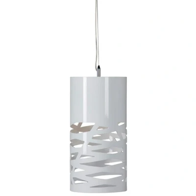 Image of Bamboo Cylindrical Pendant Ceiling Light White