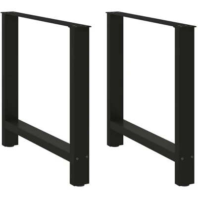 Image of vidaXL Coffee Table Legs Black Steel Adjustable Height 72 73 cm Sturdy &amp; Modern Design Versatile Home Use