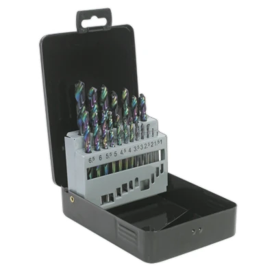 Image of Siegen HSS Drill Bit Set 19pc Edge Ground Metric DIN 338