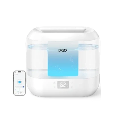Image of Dreo Smart Humidifier for Bedroom, 4L Cool Mist Home Baby, Humidity Sensor, Auto Mode, 32H Last, Oil Diffuser, 28dB Quiet Ultrasonic Humidifiers, Works with Alexa(White)