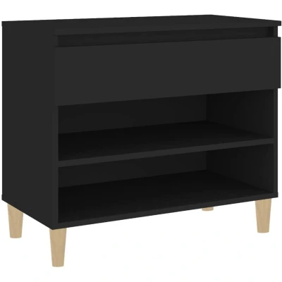 Image of vidaXL Shoe Cabinet Black 70x36x60 cm Engineered Wood