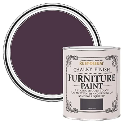 Image of Rust Oleum Purple Upcycled Furniture Paint in Chalky Finish Grape Soda 750ml