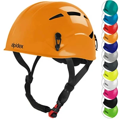Image of ALPIDEX Universal Climbing Helmet for Teenagers and Adults EN12492 Safety in, Colour:sunset orange