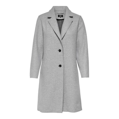 Image of ONLY Women&#039;s Onlcarrie Bonded Otw Noos Coat, Light Grey Melange, S UK