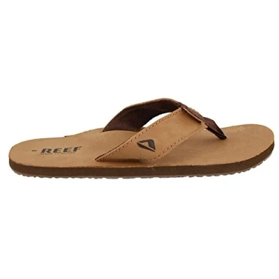 Image of Reef Smoothy Tbar sandals, Men&#039;s, Size: 12, Bronze brown Leather