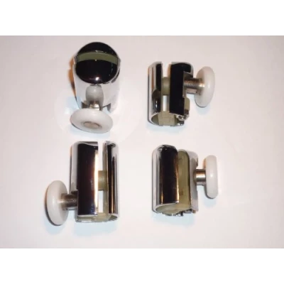 Image of Set of 4 Chrome Plated Shower Door Rollers 2 Upper and Lower AM03