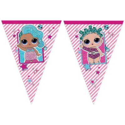 Image of Procos Lizenzartikel Folat 91873P Pennant Chain L.O.L. 2.3 metres, Pink, Standard Size