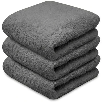 Image of Towelogy® Super Absorbent Microfibre Cloth Absorbs Over 10 Times its Weight in Water Sponge Like Absorbency Multipurpose Scratch Free Cleaning for Household Use (Grey)