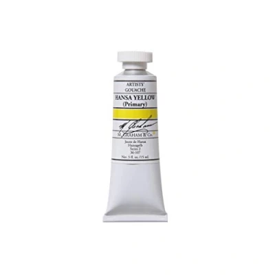Image of M. Graham 30ml Tube Gouache Paint, Hansa Yellow, Primary
