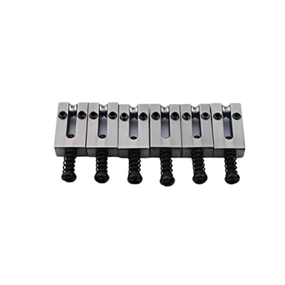 Image of Guyker 10.8MM Brass Roller Saddles Guitar Tremolo Bridge Compatible with Strat ST Electric Replacement Parts Accessories (6 Pack, Ancient Silver)