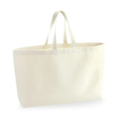 Image of Westford Mill W696 Oversized Canvas Tote Bag Natural