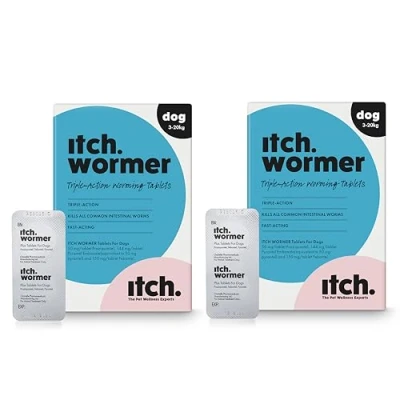 Image of Itch Worming Tablets for Dogs 4 Tablet Treats Roundworms, Tapeworms, Hookworms and Whipworms Kills Worm Larvae
