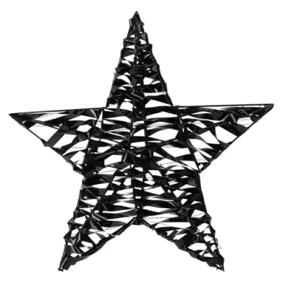 Image of Carousel Home Black 3D Christmas Star Light Diamond Decoration With 40 LED Lights Battery Operated Window 30cm